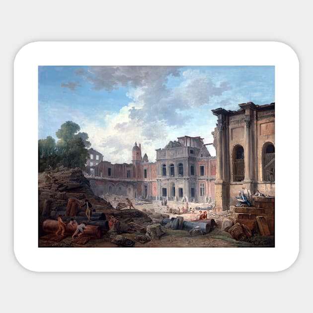 Hubert Robert Demolition of the Château of Meudon Sticker by pdpress